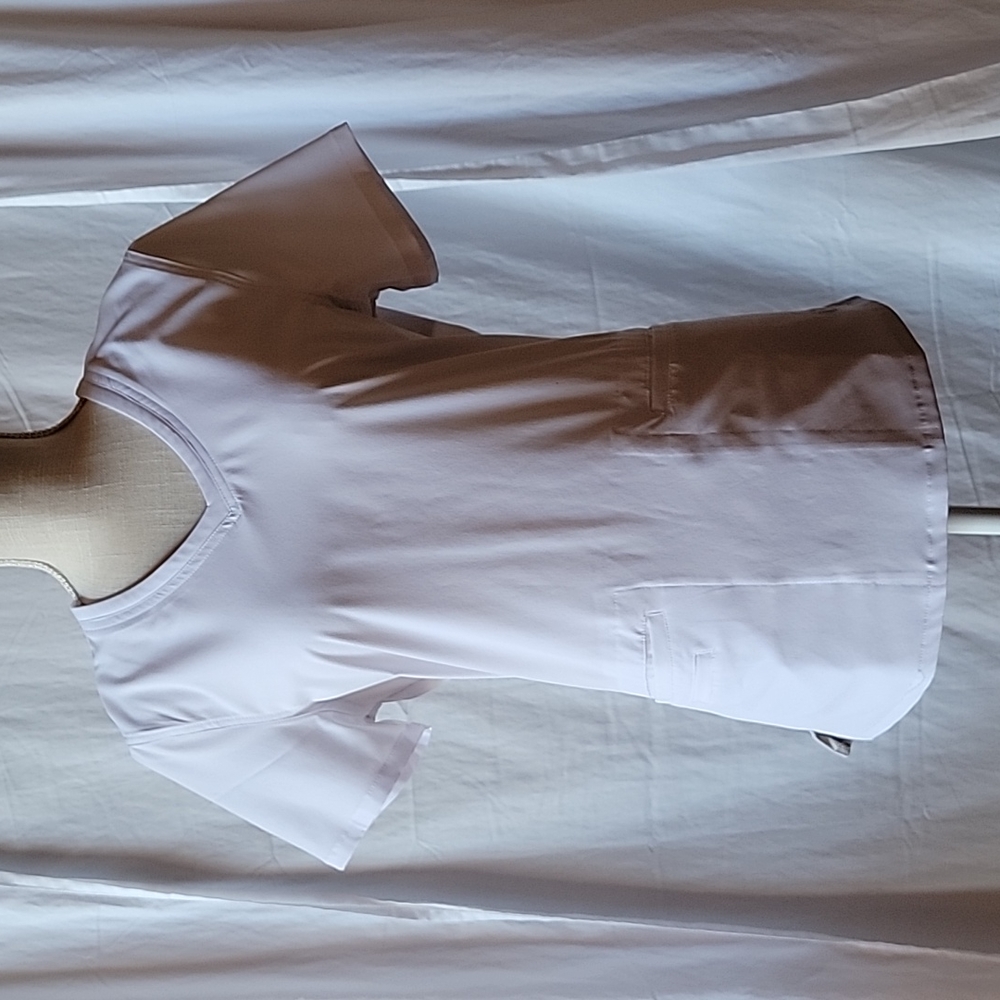 Urbane white scrub top